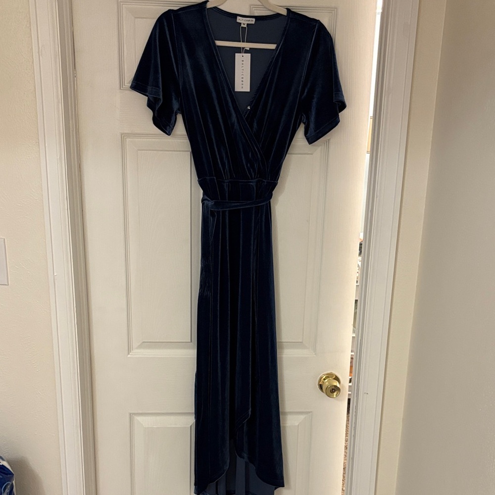 Elegant Navy Wrap Dress